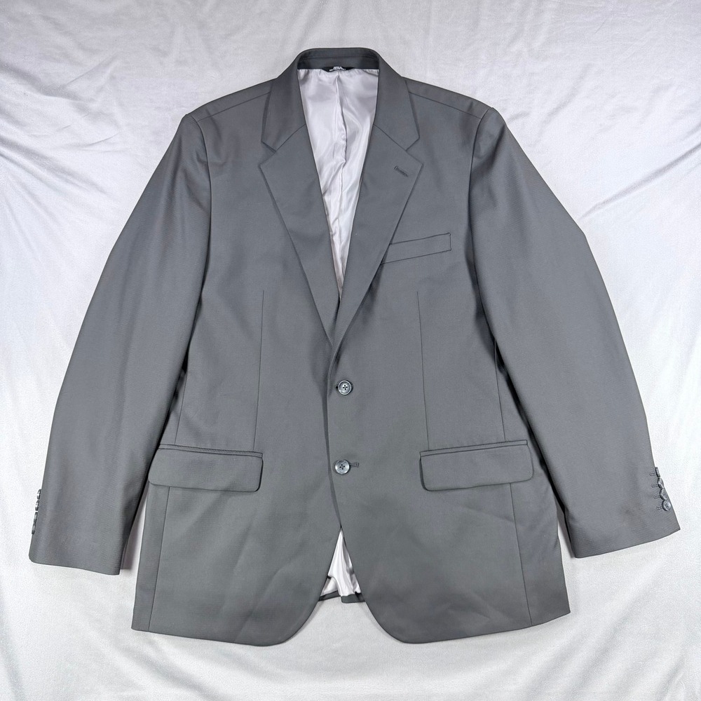 Haggar Mens 44R Black Shadow Check Stretch Tailored Fit Suit Coat Blazer H26 New
